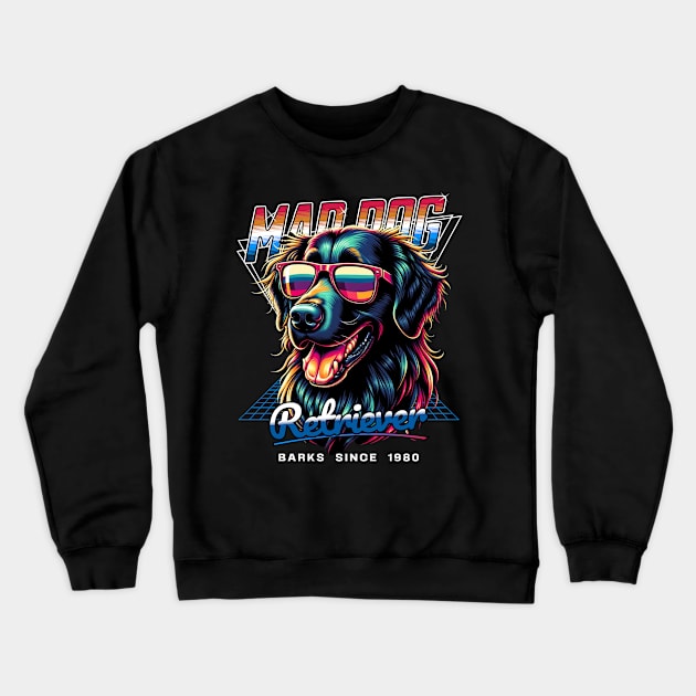 Mad Dog Retriever Dog Crewneck Sweatshirt by Miami Neon Designs